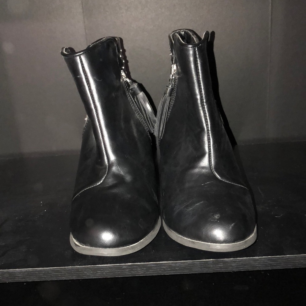 Forever 21 black studded booties